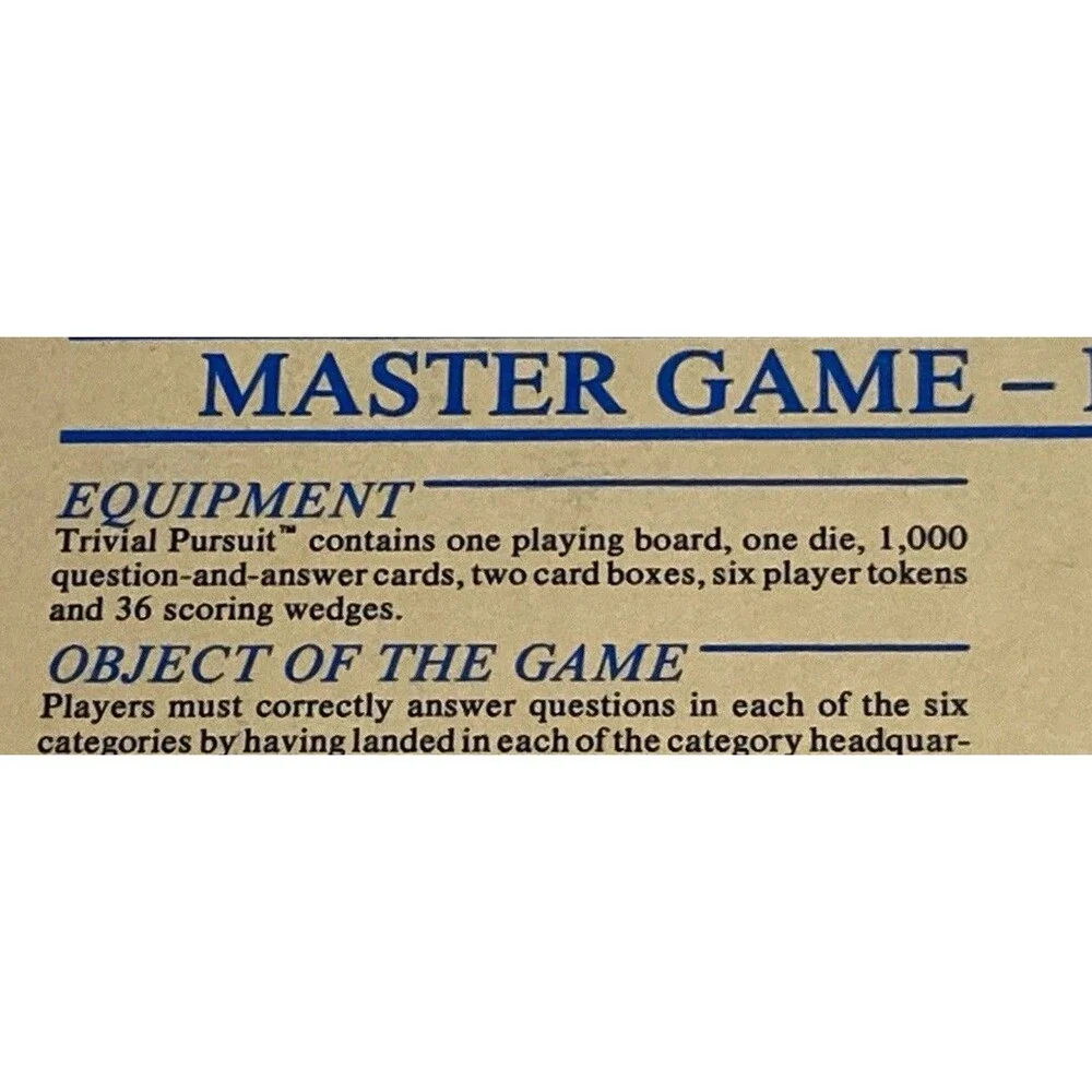 Trivial Pursuit Master Board Game Genus Edition (Vintage 1981 Original)